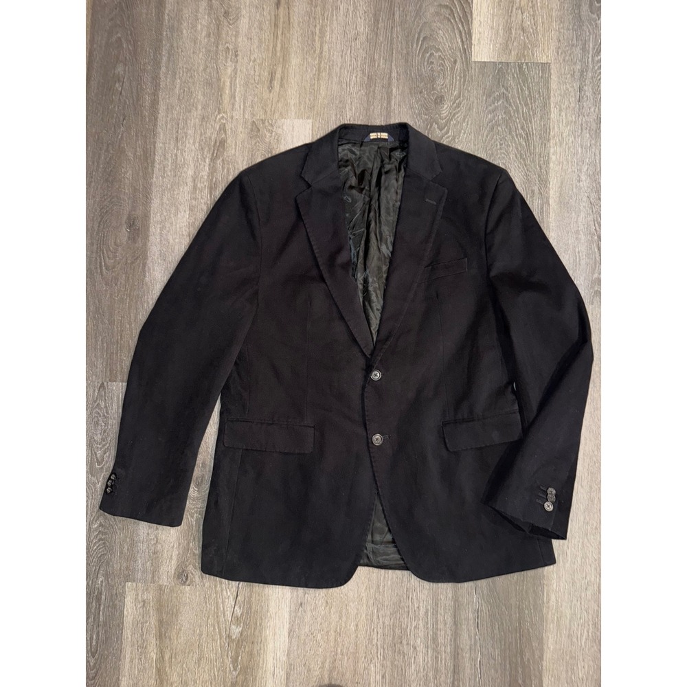 Banana Republic Modern Fit Mens Black Two Button Blazer Sport Coat 44R